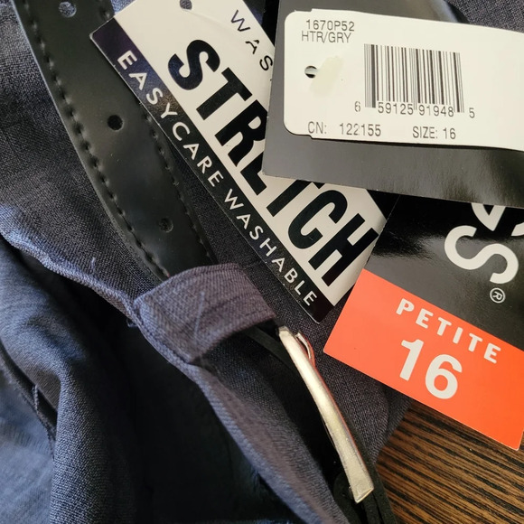 Briggs Petite 90's Heather Gray Pleated Front  Trousers Size Women 16 Petite NEW - Picture 9 of 10